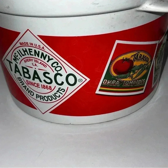 Vintage McIlhenny Tabasco Hot Sauce Soup/Chili Tureen Crock Pot W/ Lid 2-1/2 Qt - Picture 4 of 6